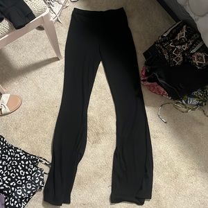 Black Nasty Gal Cable Knit Flare Leggings